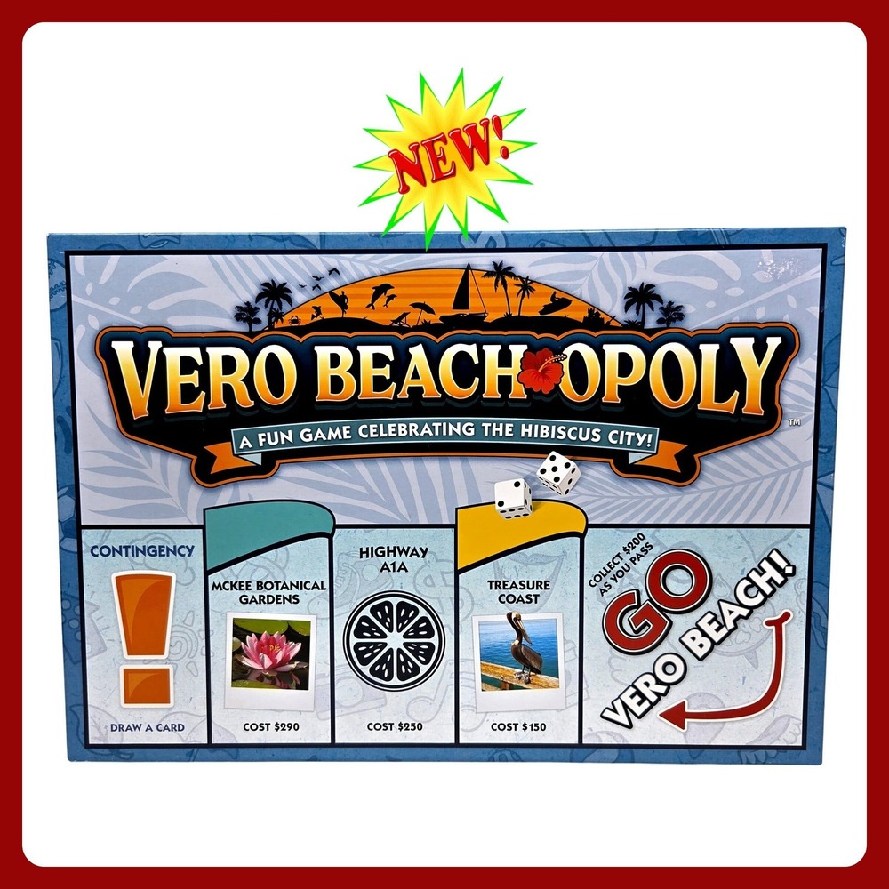 Late for the Sky Vero Beach-Opoly Florida Theme Board Game NWT